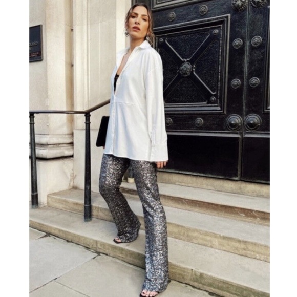 {Zara} Sequin Flared Legging Pants • XS, S - Picture 6 of 15